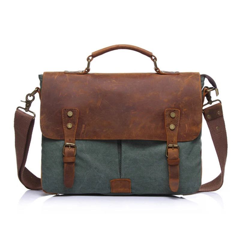 Custom Vintage Laptop Travel Canvas Tote Sling Cross Body Satchel Shoulder Crossbody Bag Men's Canvas Messenger Bags