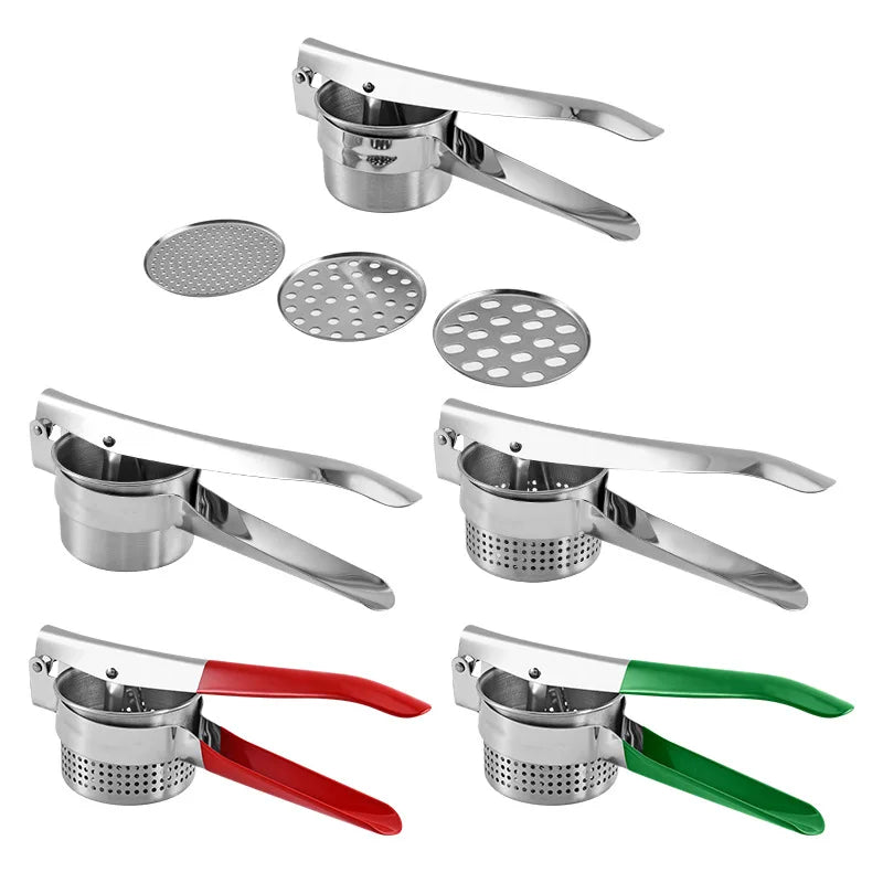 Multifunctional Manual Potato Garlic Press Juicer Press Stainless Steel Lemon Squeezer for Kitchen Gadgets