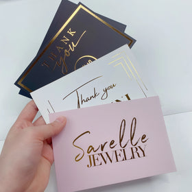 4*6inch 10x15cm Custom Colorful Gold Foil Paper Thank You Cards with logo Thank You Business Card Printing