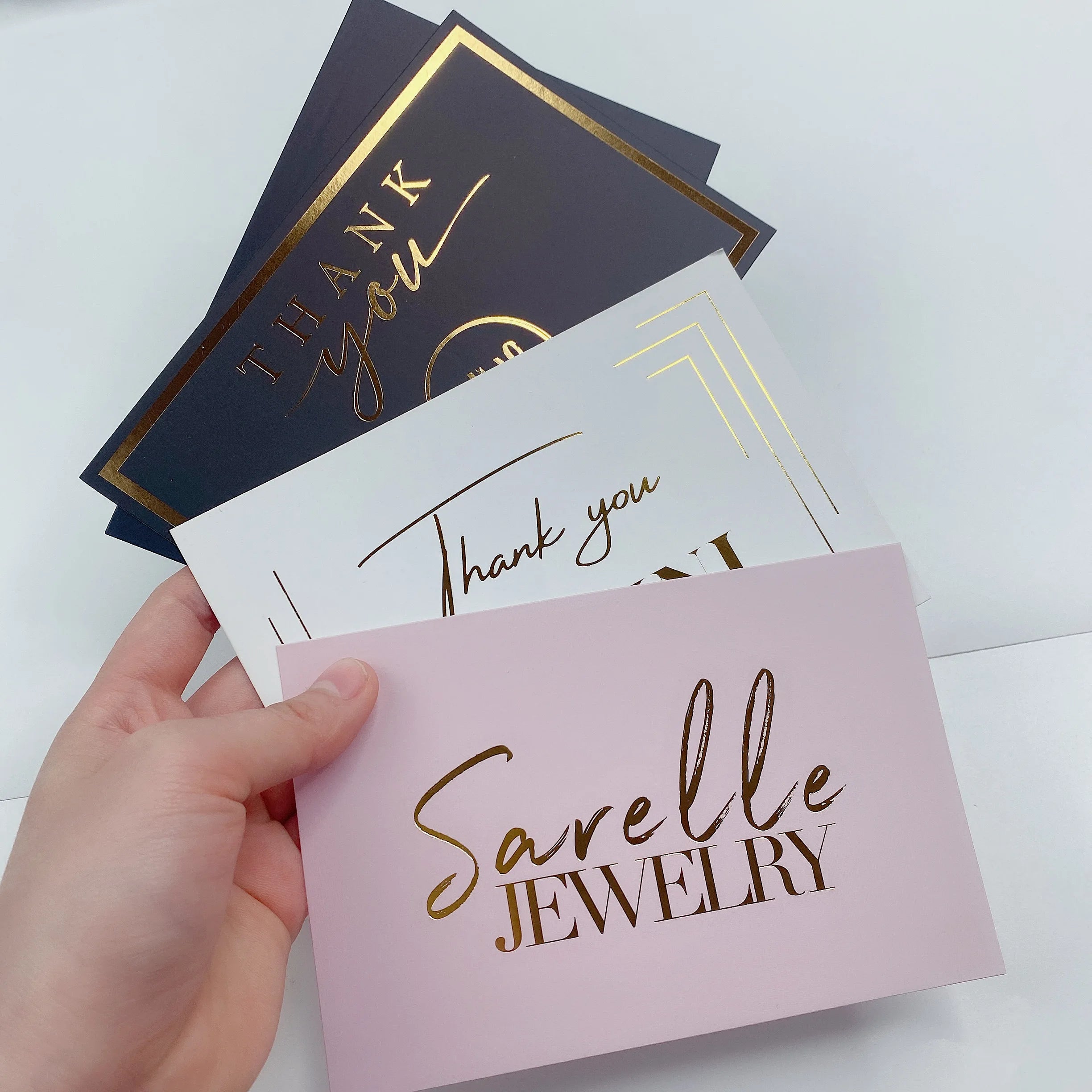 4*6inch 10x15cm Custom Colorful Gold Foil Paper Thank You Cards with logo Thank You Business Card Printing