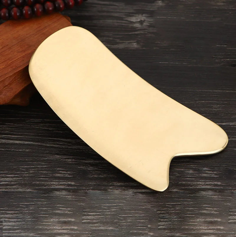 DIY Copper Gua Sha Myofascial Release Tool Brass Gua Sha Heart Shape Face Massage Tool Metal Guasha for Body Spa Acupuncture