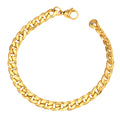 Wholesale 18K PVD Plated Dainty Chunky Fashion Cuban Chain Link Bracelet Stainless Steel Jewelry Bracelets for Weddings Couples