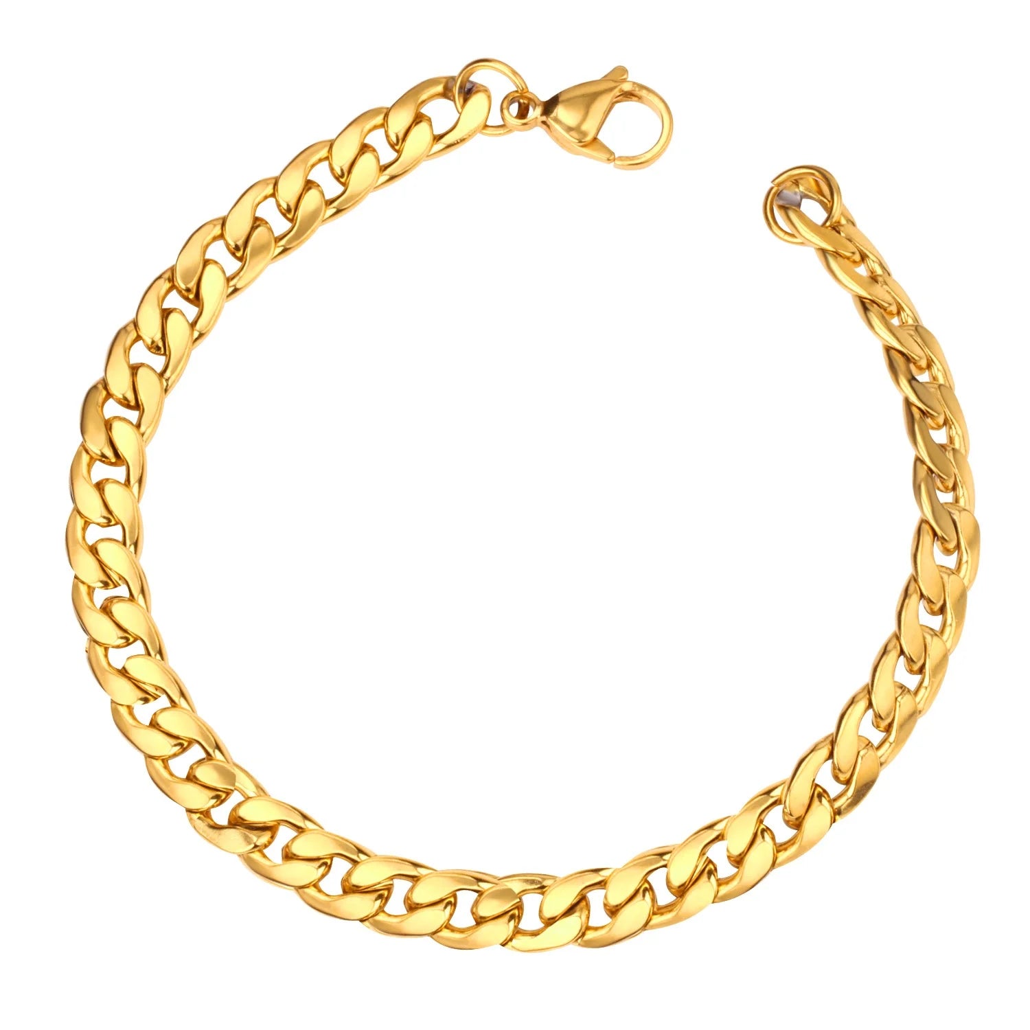 Wholesale 18K PVD Plated Dainty Chunky Fashion Cuban Chain Link Bracelet Stainless Steel Jewelry Bracelets for Weddings Couples