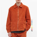 Custom Full Zip 2 Patch Front Pockets Collar Corduroy Jacket for Men