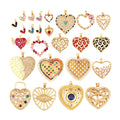 Colour Rainbow CZ Heart Wing Charm PendantCubic Zirconia Paved Pink Blue18K Real Gold Plated ColourCraft Jewelry Supplies L38