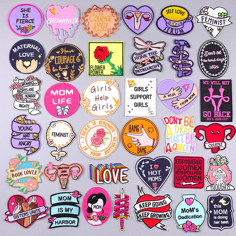 Good Words Inspirational Quotes Girl Embroidery Patches Custom Design Made Embroidered Thoughts Iron on Patches for Clothing