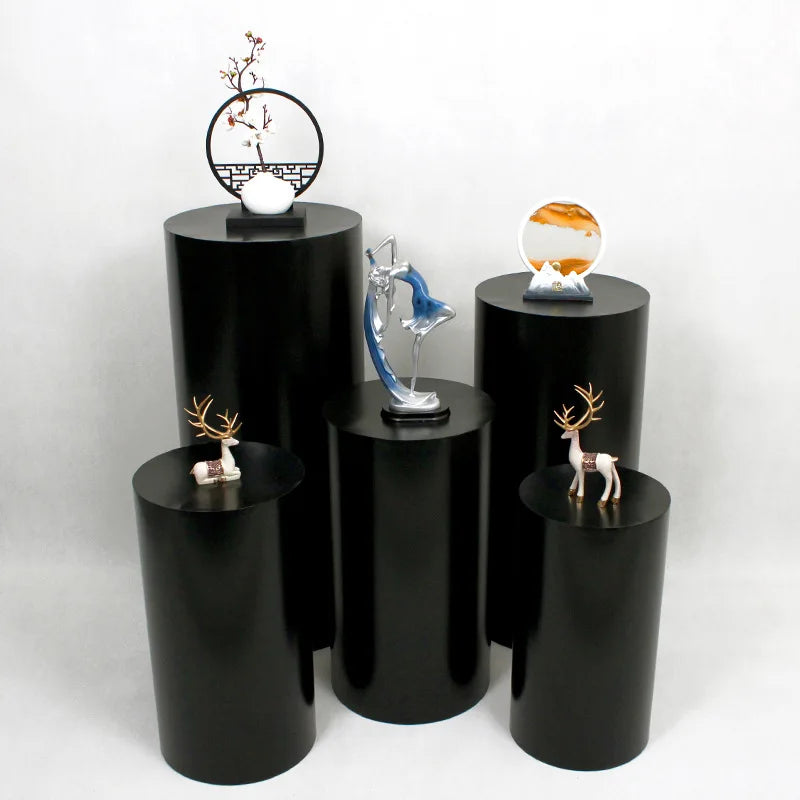 Iron Art Gold/Black Multi-Size Cylindrical Dessert Table Centerpieces Wedding Home Decorations ML Aurora-303 Lightweight