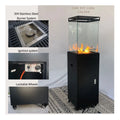 CGL504-3 16.5'' Premium Outdoor Garden Freestanding Gas Fireplace Black Stainless Steel with Wheels