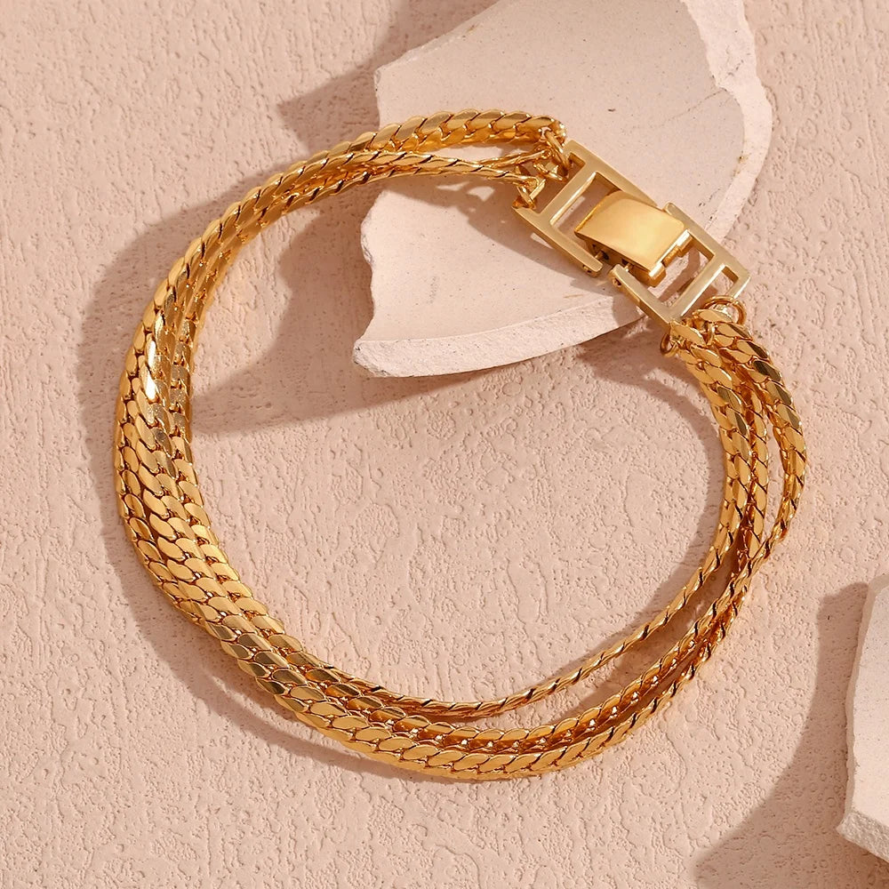 Multilayer NK Chain Bracelet Accesorios Mujer Stainless Steel Jewelry Joyeria De Acero Inoxidable