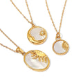 Wholesale Price New Arrivals 18K Gold Plated Jewelry Stainless Steel Nature Shell Sun Style Oval Pendant Necklace for Women