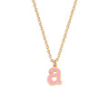 18k Gold Plated Stainless Steel Enamel Jewelry Initials 26 Letter Charms Necklace