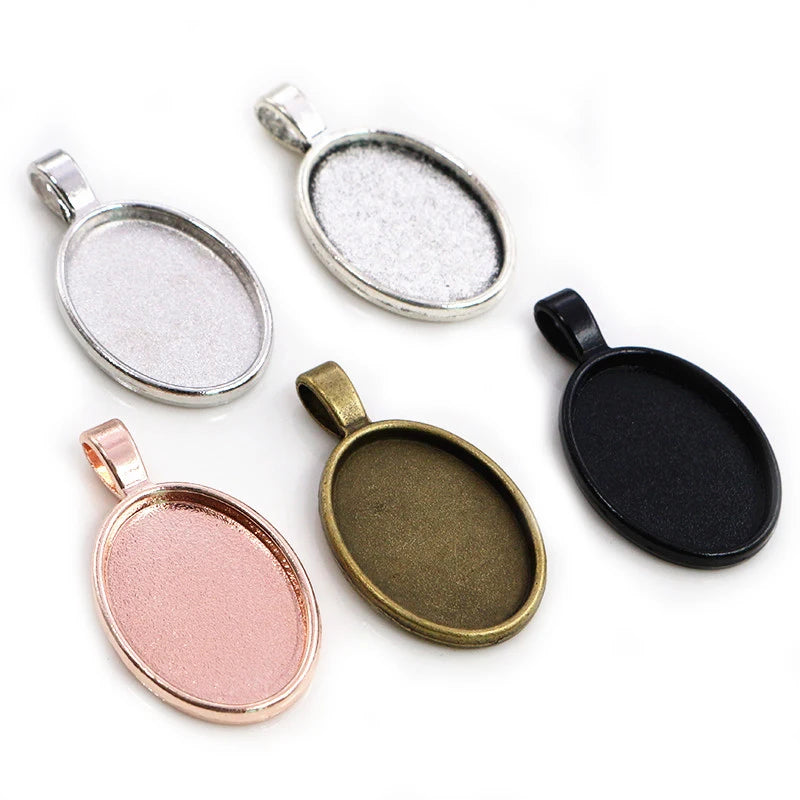 18x25mm Inner Size Classic Style  Cameo Cabochon Base Setting Charms Pendant Necklace Findings