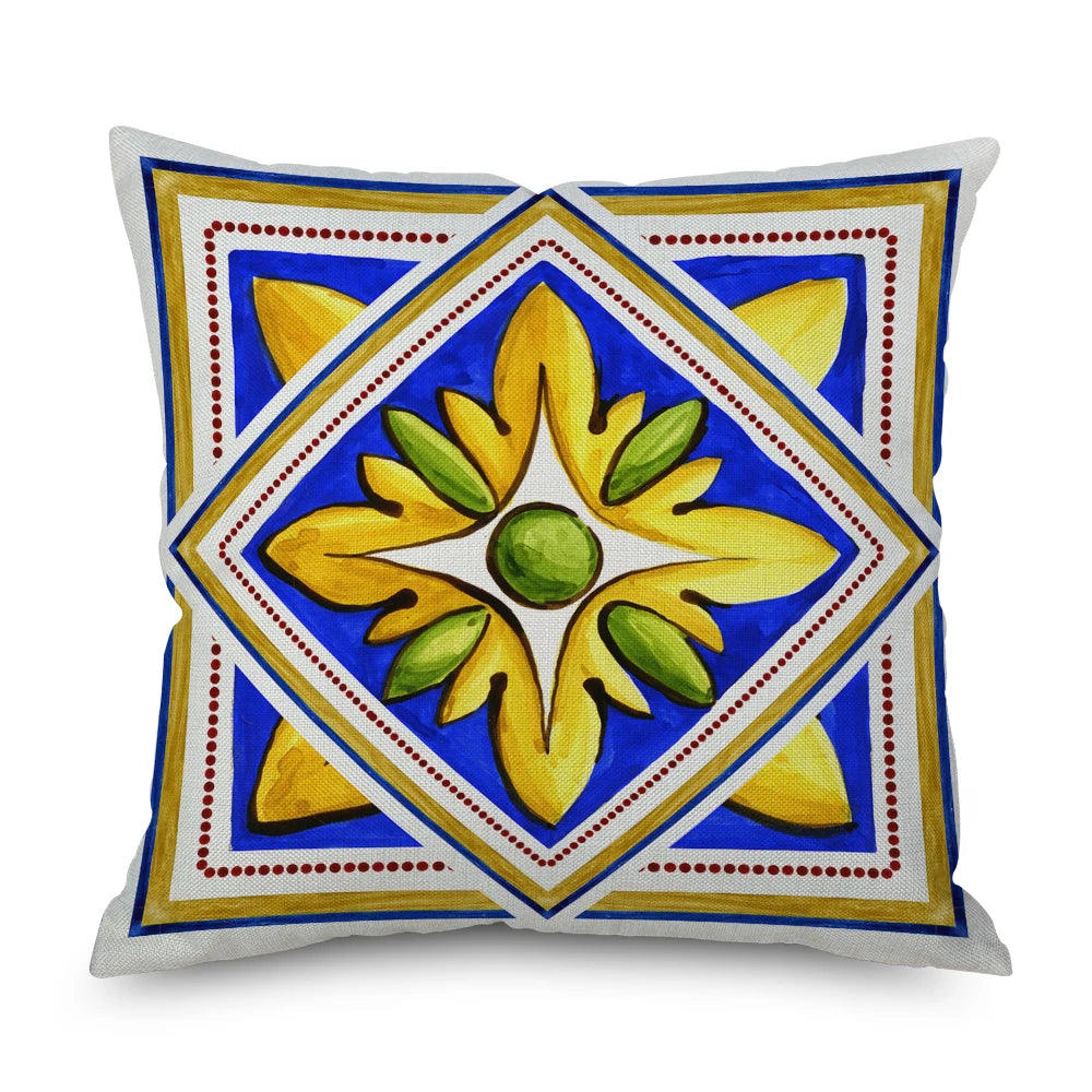 Nordic Cushion Cover Sofa Decor Floral Vintage Pattern Abstract Sketch Pillow Cover