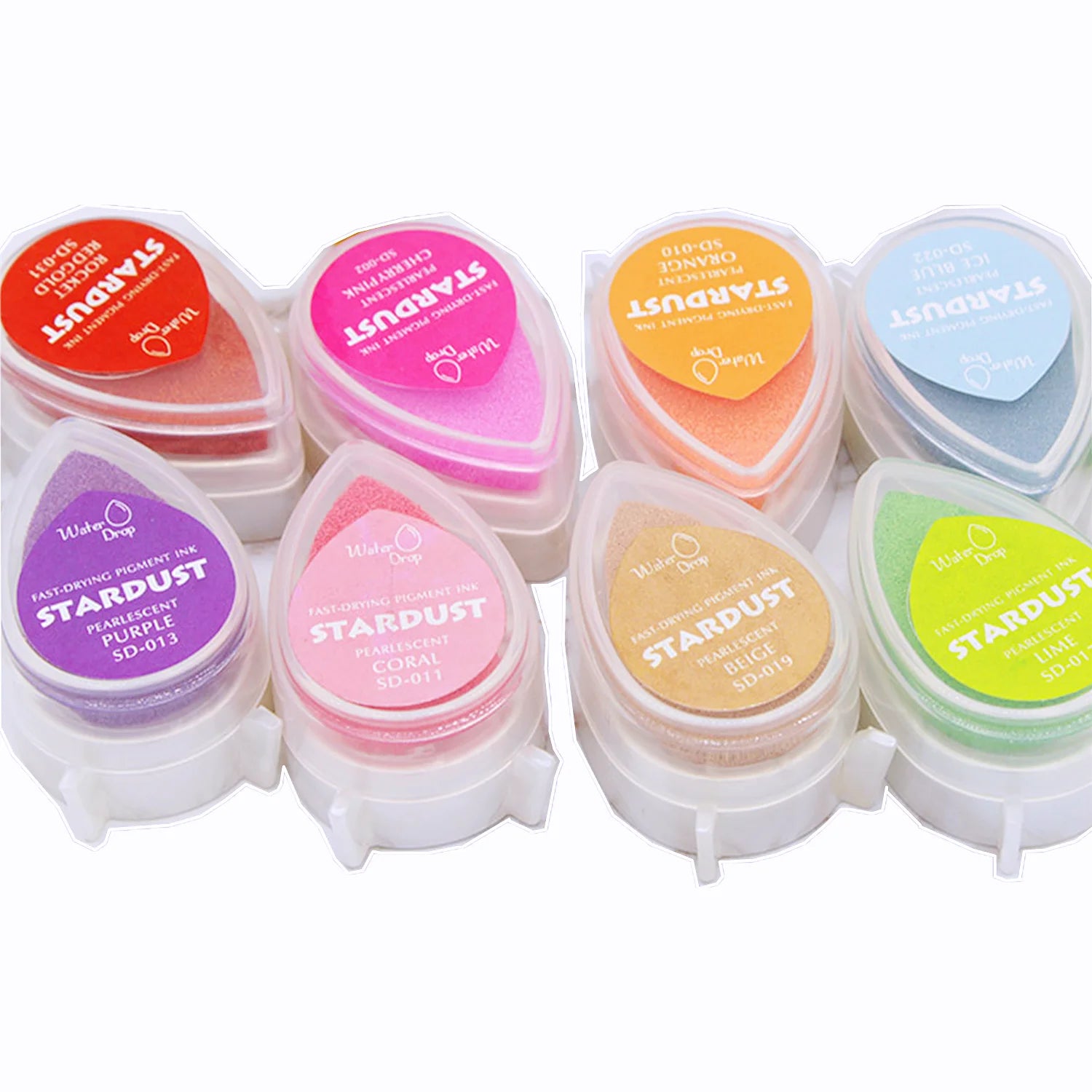 Newest Promotional Colourful Waterdrop Shaped Inkpads of 32 Colours