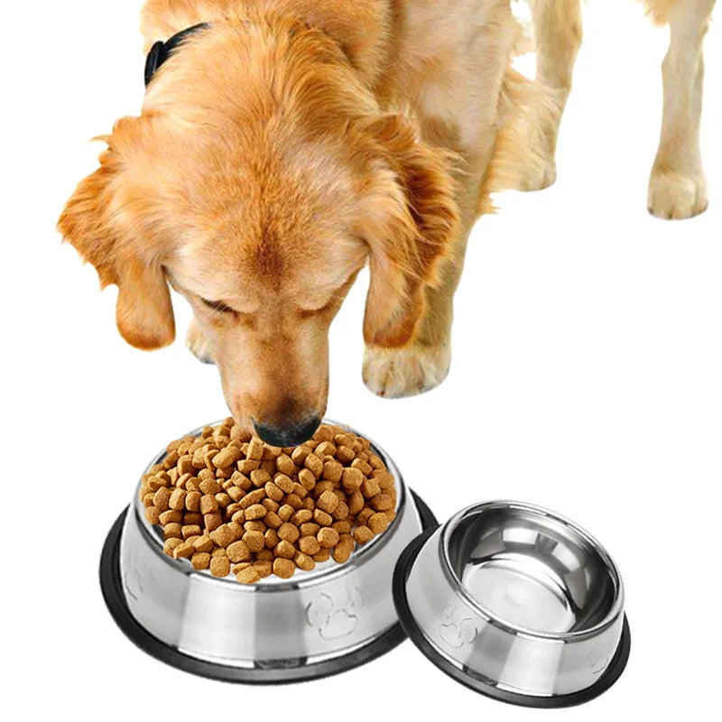 Stainless Steel Dog Bowl Pet Supplies Thickened Pet Bowl Easy to Clean Stainless Steel Pet Basin