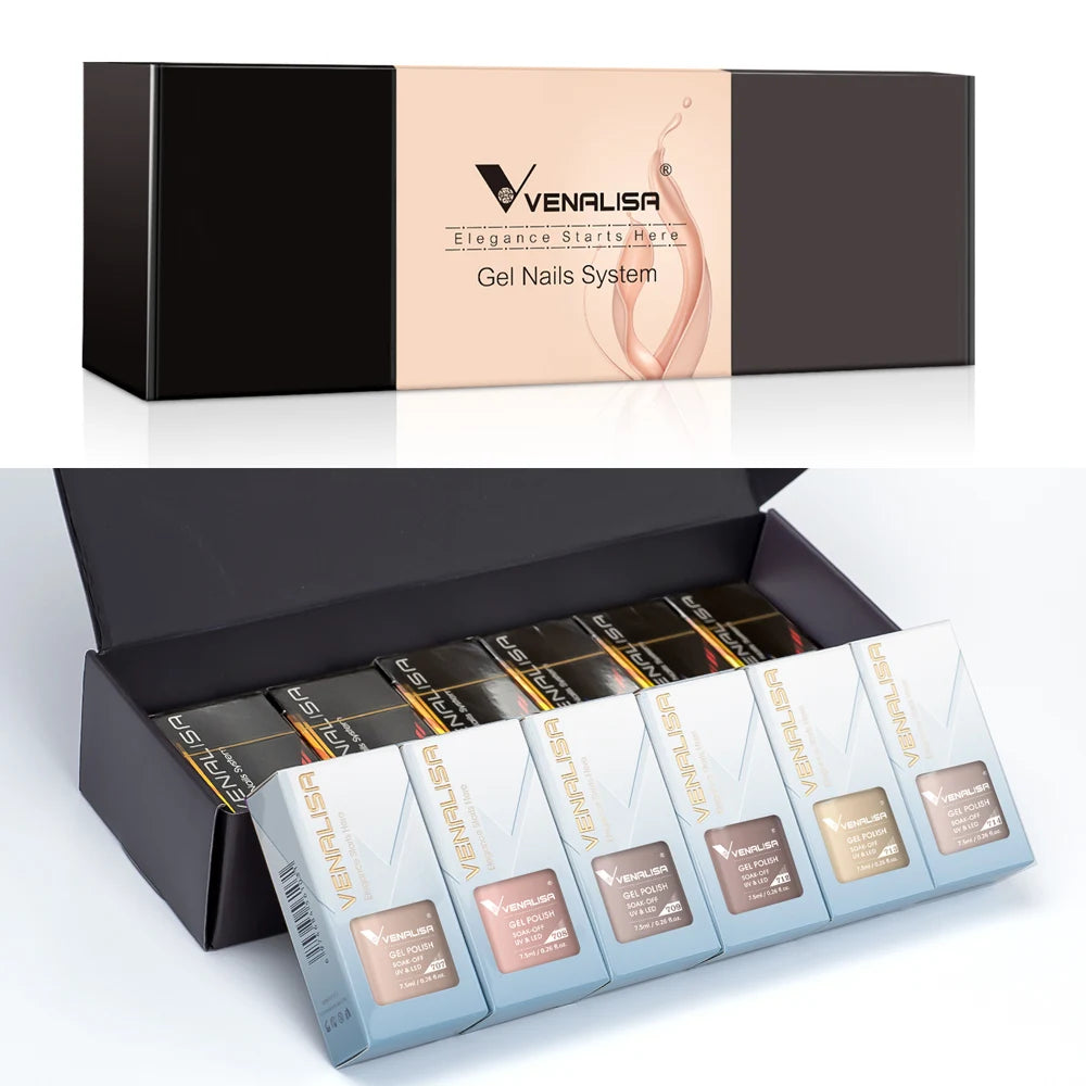 Venalisa 12pcs/lot UV GEL Polish Over 300 Colors Nail Glitter/laser Gel Kit French Gelpolish Kit 7.5ml Soak off UV&LED