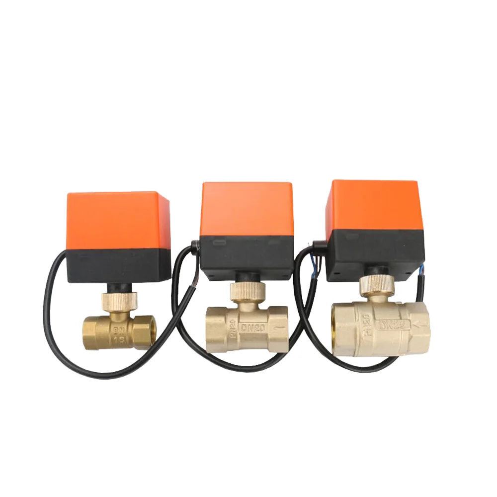 SDPSI Electric Ball Valve AC 220V 3-Wire 2-Control Solenoid Powered Two-Way Switch Valves for Water