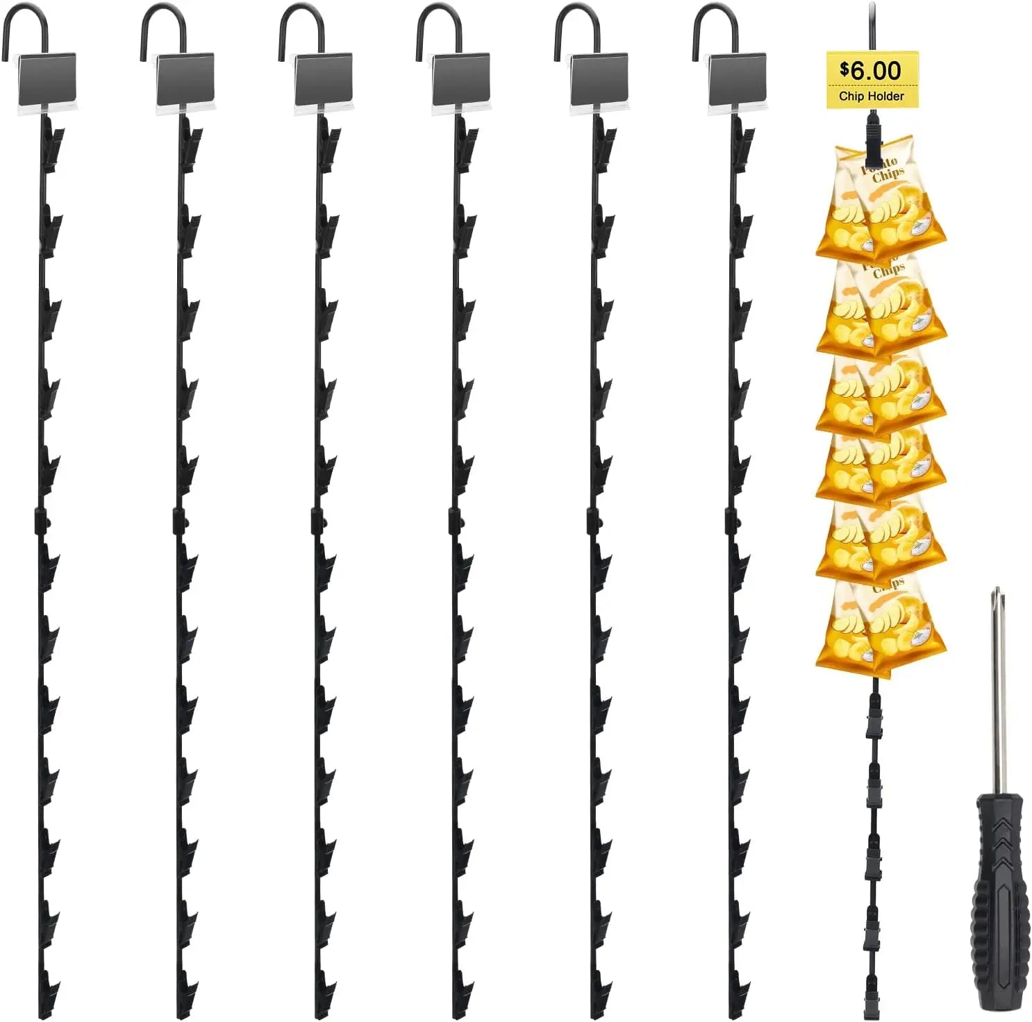 Hookei Metal Clips Strips Retail Display Rack for Snacks Retail Supermarket Display