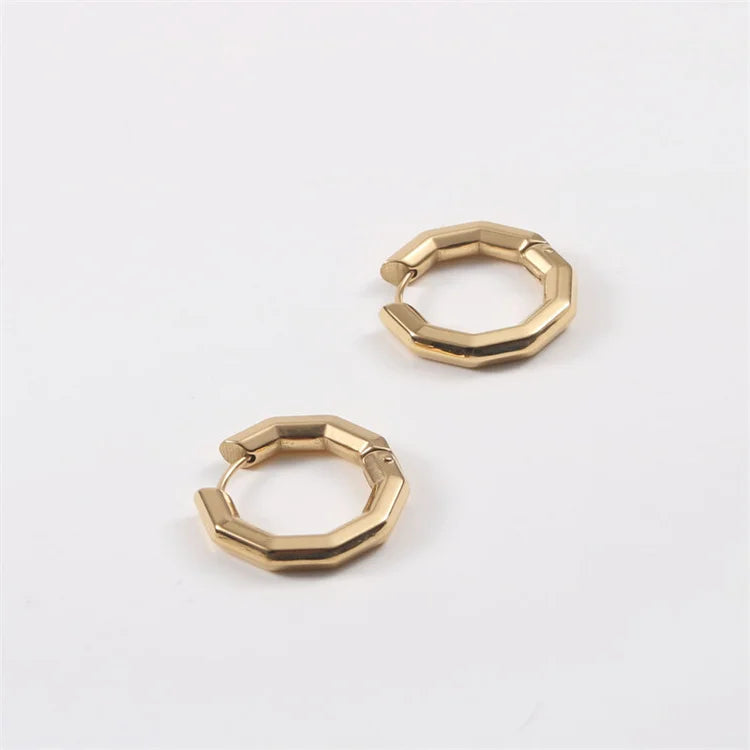 Dainty Women Earring Accessories 18k Gold Plated Geometric Hoop Earrings for Women
