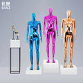 Factory Sale Chrome Female Mannequins High Heel Shinny Gold Blue Silver Women Dummy Boutique Clothes Shop Window Fashion Display