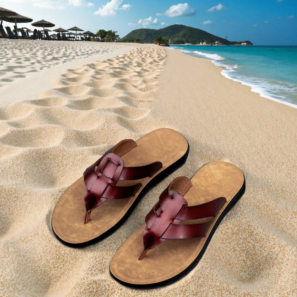 Italian Handmade Latest Fashion Casual Slippers PVC Insole Indoor Outdoor Double-Purpose Flip Flops Beach Slides Anti-Slippery