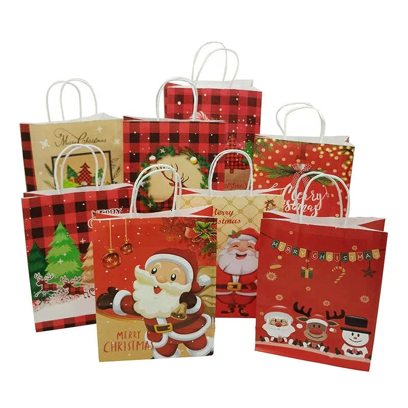 Wholesale Christmas Gift Paper Bag with Handle Paper Shopping Bags