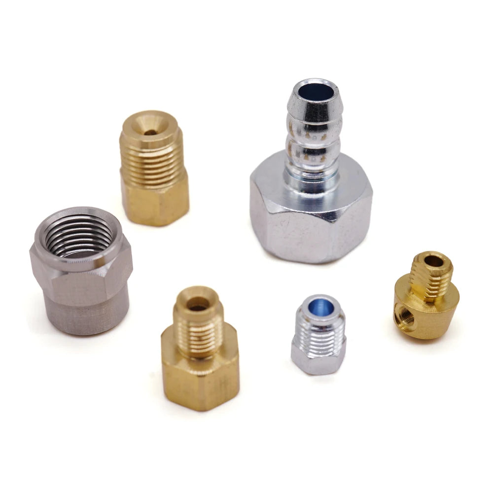 Custom Turning Cnc Machining Parts Banjo Bolt 3/8 24 M10 1.25 Color Stainless Steel Double 40Mm Long