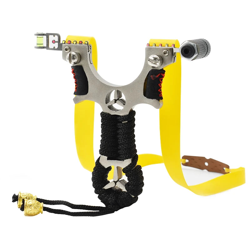 Piaoyu Stainless Steel Slingshot Double Sight High Precision Rubber Slingshot with Outdoor Sports Shooting Slingshot