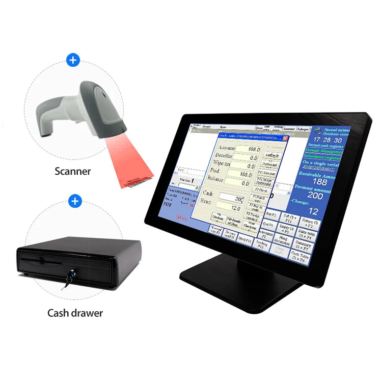 18.5 Inch Touch Screen POS System Cash Register All in One Android Windows Pos Cashier Machine