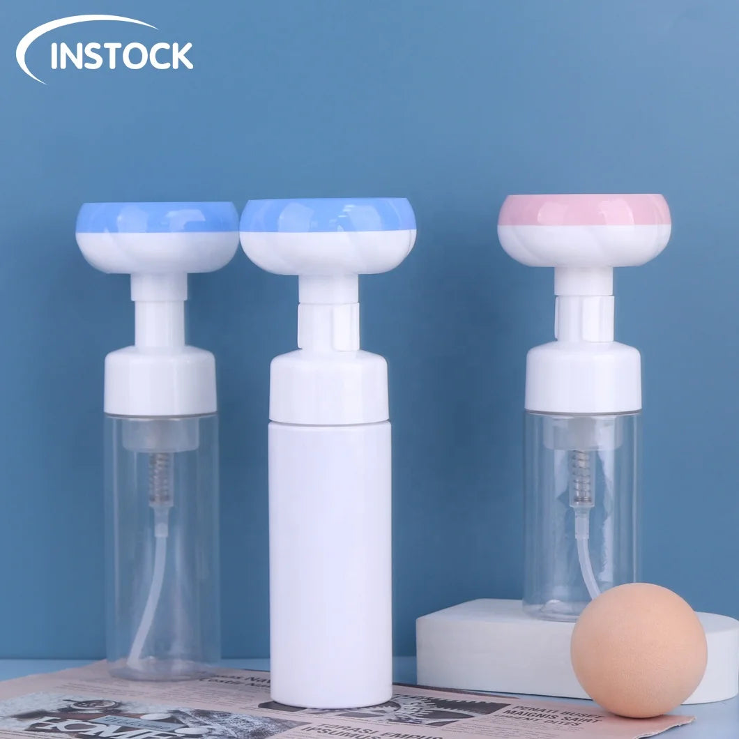 Refillable Cosmetic Mousse Foaming Cleanser Face Wash Bottle Plastic Foaming Lash Soap for Cleansing Foam
