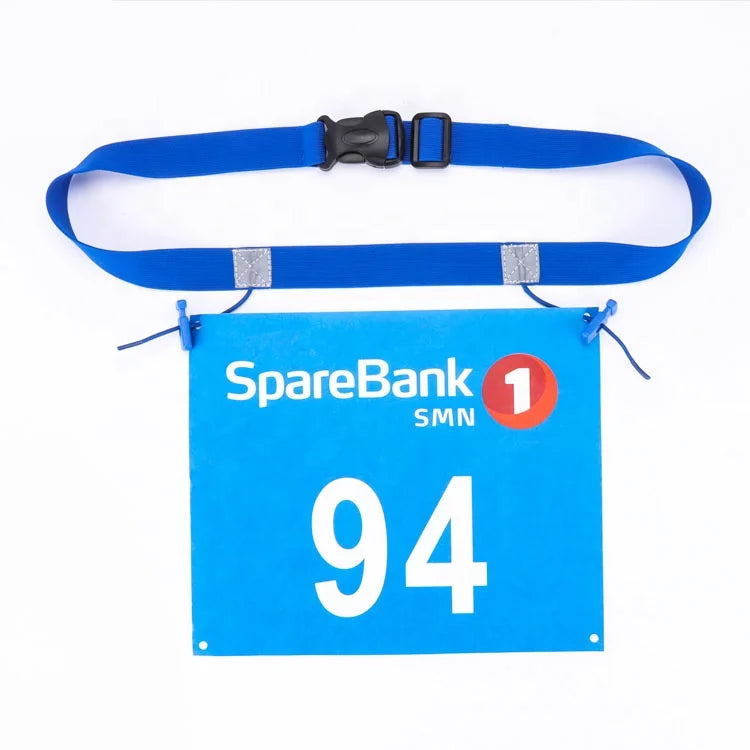 Factory Custom Marathon Running Sports Competition Number Plate Belt Multifunctional Adjustable Durable Polyester Cloth Fixed