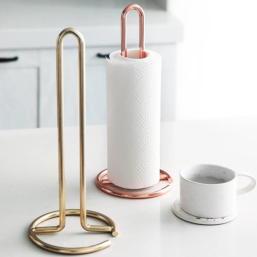 High-End Europe Rose Gold Stainless Steel  Desktop   Freestanding Toilet Paper Holder