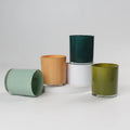 Wholesale 8oz 10oz 12oz Iridescent extra Large Candle Vessel clear Glass Candle Jar Luxury with Lid