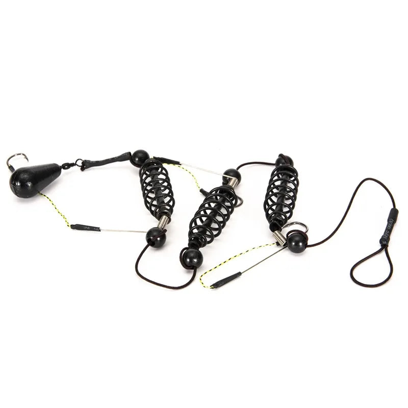 Hot Sale Factory Price Carp Fishing Feeder 45cm Fishing Baits Cages Hook Rig Set Inline Method Feeder Tackle