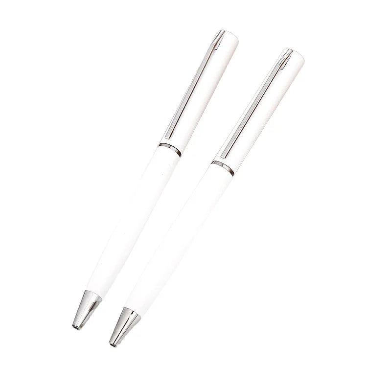 Gift Promotional Metal Ball Pen Customized Logo Black White Metal Twist Pen