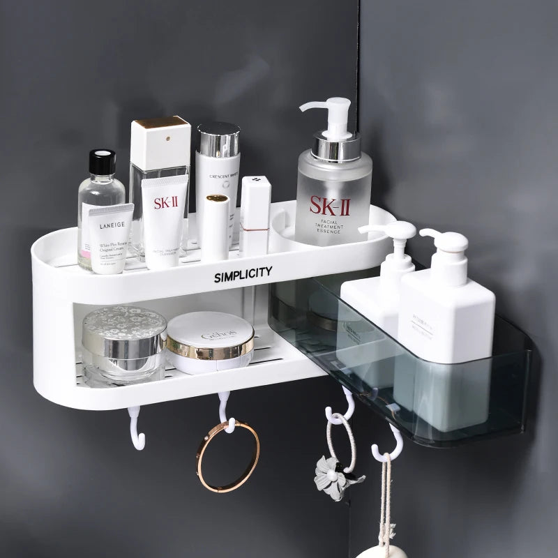 Wall Mounted Bathroom Corner Rack Multi Functional Storage Shelf Rack Kitchen Storage Rack