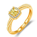 Fashion 18K Gold Plated Yellow Diamond Brass Rings Adjustable Ring Jewelry Gold Wholesale Gift for Women Girls