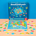 Custom Children's Wooden Fishing Jigsaw Puzzle Color Shape Cognitive Matching Board Educational Toys for Kids