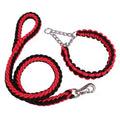 Heavy Duty Braided Rope Slip Dog Leash With P Choke Martingale Collar for Pet Training and Walking