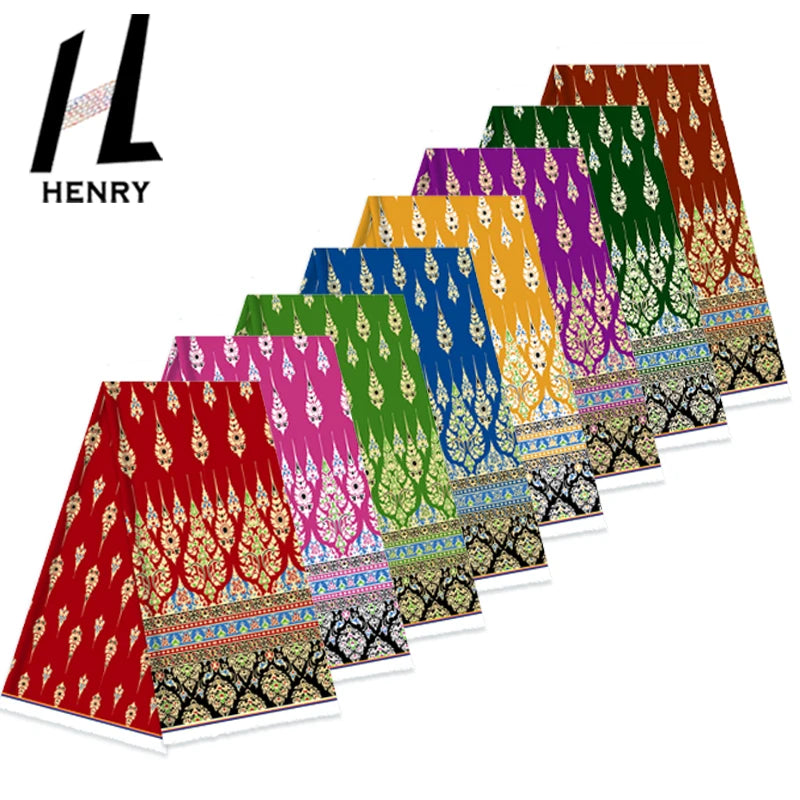 Shaoxing Low Priced Affordable Polyester Border Print Design Multicolor Dress Fabric by the Yard