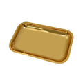 Luxury Shine Gold Metal Rolling Tray for Smoking Tin Serving Tray