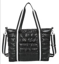 Large Women's Casual Puffer Tote Bag with Zipper Closure Embroidery & Custom Logo-Fashion Design