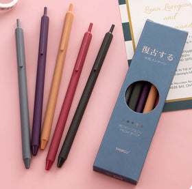 School Stationery Creative Planner Journal Use Retro Morandi Color Gel Ink Gel Pen Set for Students