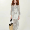 Custom Crochet Dresses Hollow Out One Piece Beach Cover Ups Beachwear Sexy Knitted Women Beachdress Swimsuit