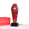 Custom Crystal Glass Trophy Color Printing Glass Pillar Award Plaques Trophy for Souvenirs