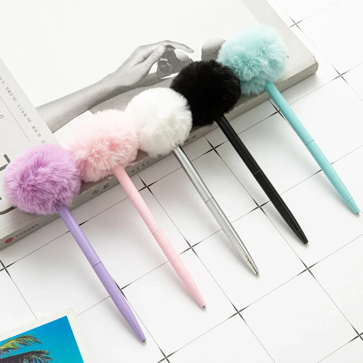 Wholesale Cartoon Hairball Neutral Gift Pen Creative Stationery Decorated Custom Logo Advertising Metal Ball Point Pen