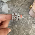 RINNTIN SR-T1 Tennis Rings Designer Jewelry Real 925 Sterling Silver Fashion Round Cubic Zirconia Diamond Eternity Bands