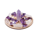 Reiki Healing Stone Rose Quartz Healing Tumbled Stones Seven Star Array Wood Base Quartz Crystal Points 7 Chakra Stone Set