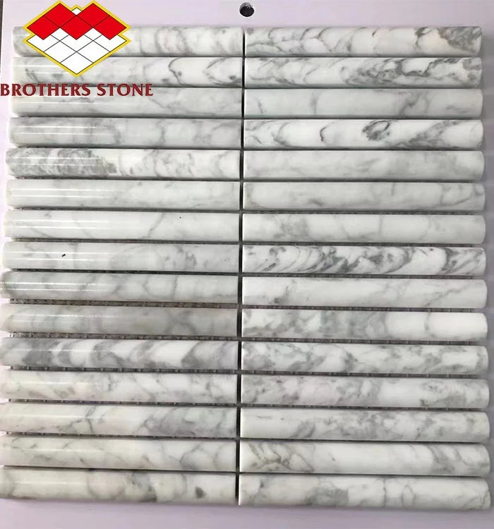 Modern Factory Sale Design Mixed Color Marble Tile Matte Natural Stone Curved Mosaic for Kitchen Interior Walls Hotels