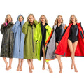 Custom Logo Outdoor Swim Changing Parka Thick Fleece Lined Water Resistant Surf Poncho Jacket